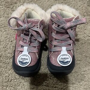 OshKosh B'gosh Glittery Pink and Black Kids Boots